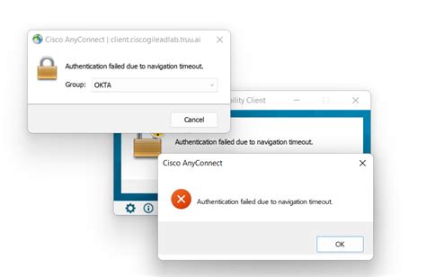 cookie-timeout 600. . Cisco anyconnect authentication failed due to unexpected error